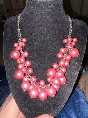 paparazzi Pink Cluster Bib Necklace